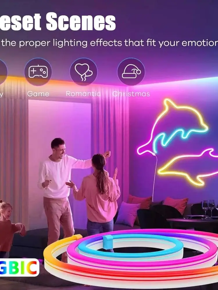Led Lights Strip Luces RGB Tuya Smart Home Ambient Neon Wall Lighting Room Decor Lampe Setup Gamer Accessories Night  Light Bar