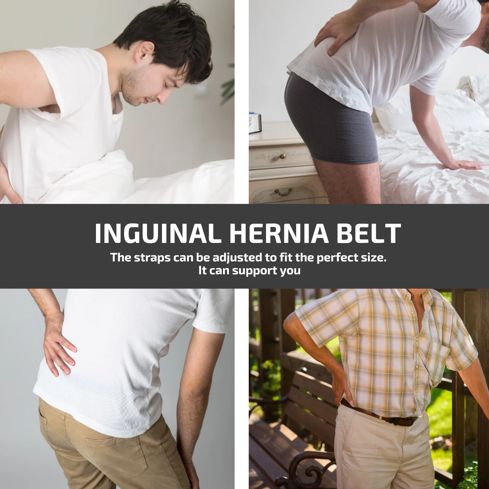 

Hernia Belt Inguinal Support Truss Adults Middle Aged PVC Medical Belly B Adjustable Straps Breathable Material Elastic