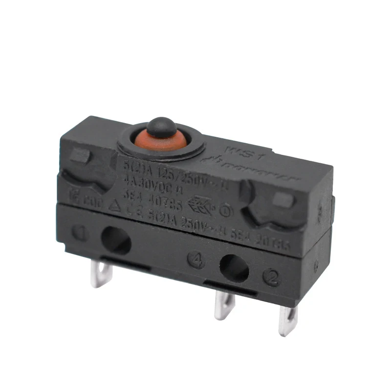 100PCS/LOT ABILKEEN IP67 Waterproof Mini Micro Switch No Lever with 3-Pin Copper Terminal Black Housing Micro Switch