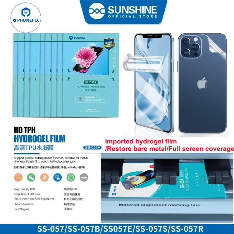 Sunshine Flexible Hydrogel Film SS-057 057E 057A 057R 075S for SS-890C Machine SS-075B TPU Anti-blue ray Screen Protective Film