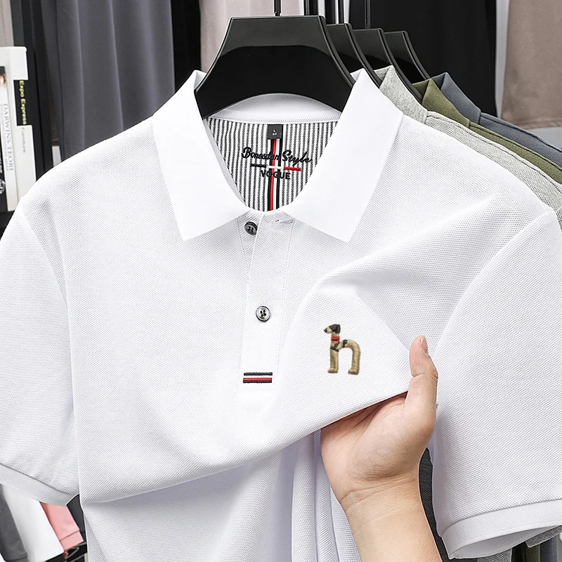 Summer New Product Hot Selling High Quality% Cotton Short sleeved Men's Polo Shirt Fashion Embroidery Golf Business T-shirt image 4