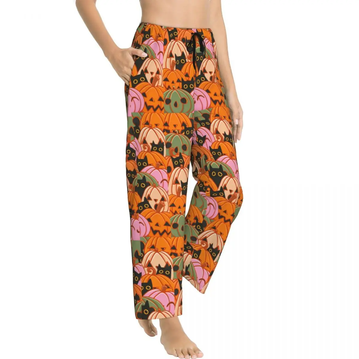 Halloween Girl's Loungewear pants Comfy Pumpkin Moon Star Witch Pajama Pants Home Pajama Bottoms