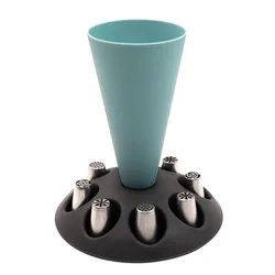 with 8 Slots Nozzles Holder Pipping Bag And Tips Holder Baking Accessories Cake Decorating Pastry Bag Holder Plastic
