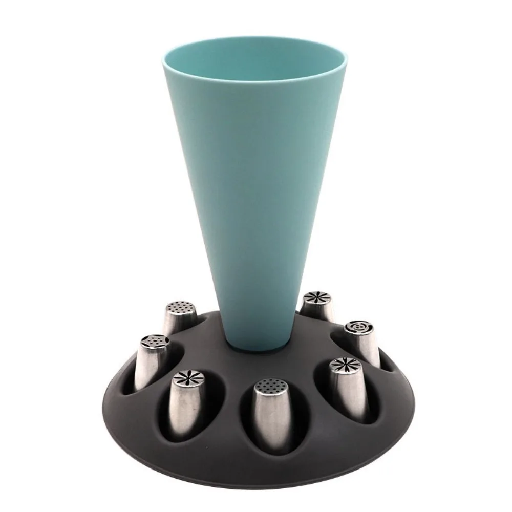 with 8 Slots Nozzles Holder Pipping Bag And Tips Holder Baking Accessories Cake Decorating Pastry Bag Holder Plastic