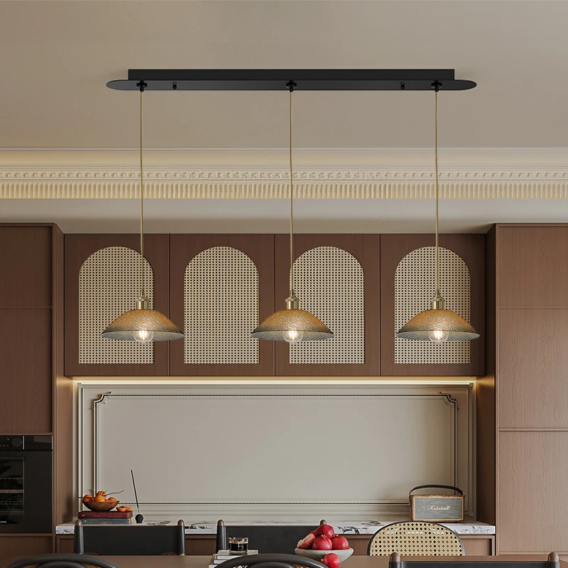 Retro Led Glass Pendant Light Living Room Dining Room Bar Chandelier Bedroom Bedside Lamp Simple Home Indoor Decor Lighting Lamp