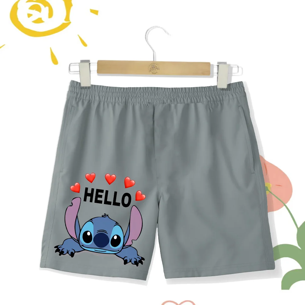 Disney series Swim trunks Swim quick dry beach vacation kids beach Shorts Casual fashion comfortable cartoon cute Stitch