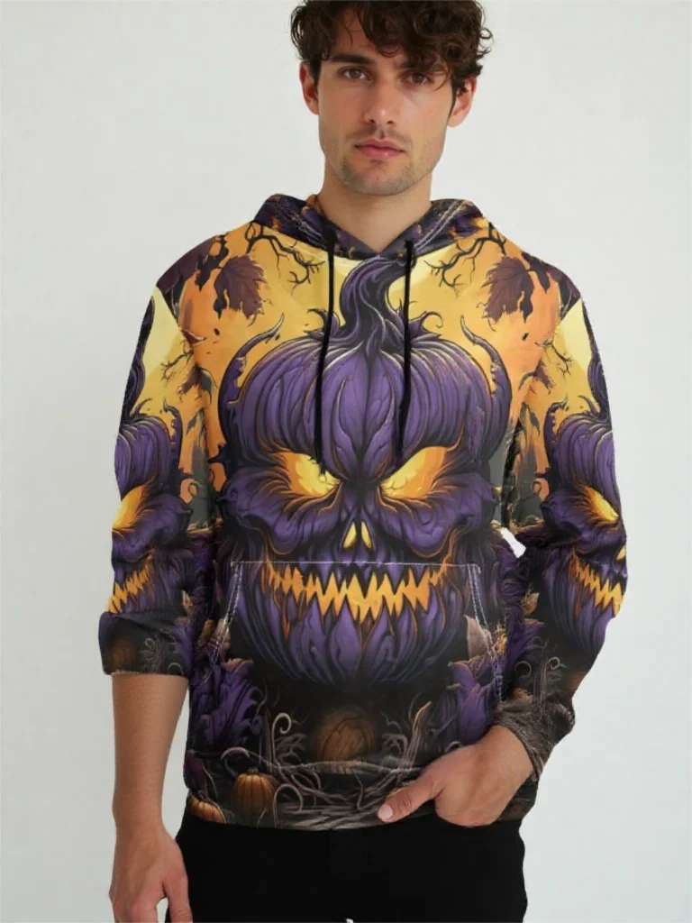 

Fashion Men's Hoodie 3D Print Halloween Element Pumpkin Pattern Sweatshirt Autumn Winter Man Comfortable Halloween Y2k Pullovers