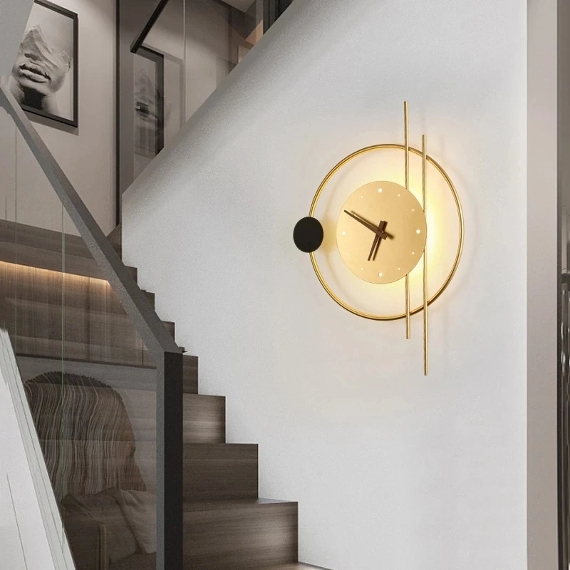 Modern Simple Led Wall Lamp Art Clock Design Wall Sconce Bedroom Living Room Corridor Aisle Indoor Decoration Light Fixtures