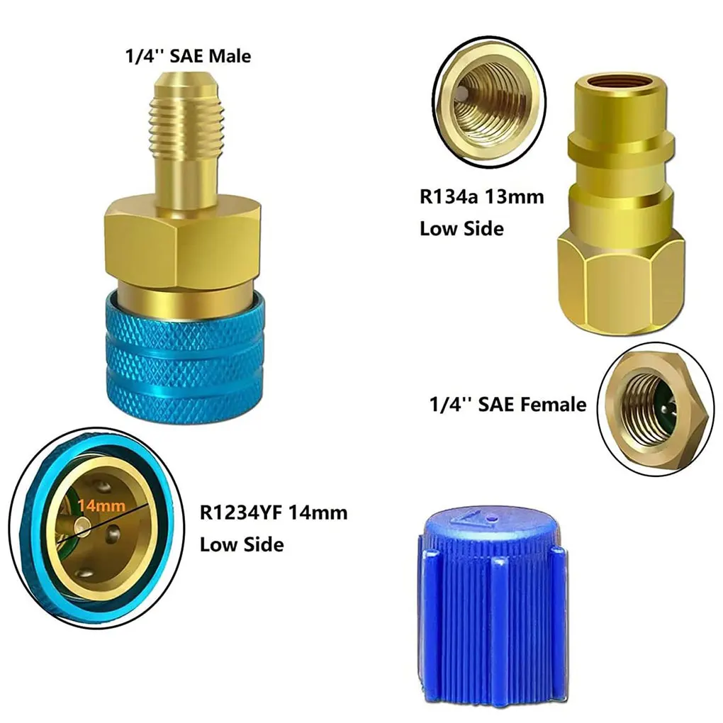 Ball Lock Quick Fitting Coupler For R1234YF Canisters Adapter Quick Fitting R1234YF To R134A Not R134a Canisters Set 3