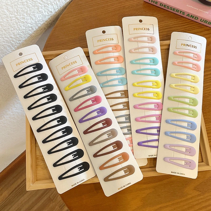 10pcs Snap Hair Clips for Girls Clip Pins BB Hairpins Color Metal Barrettes for Baby Children Women Girls Styling Accessories