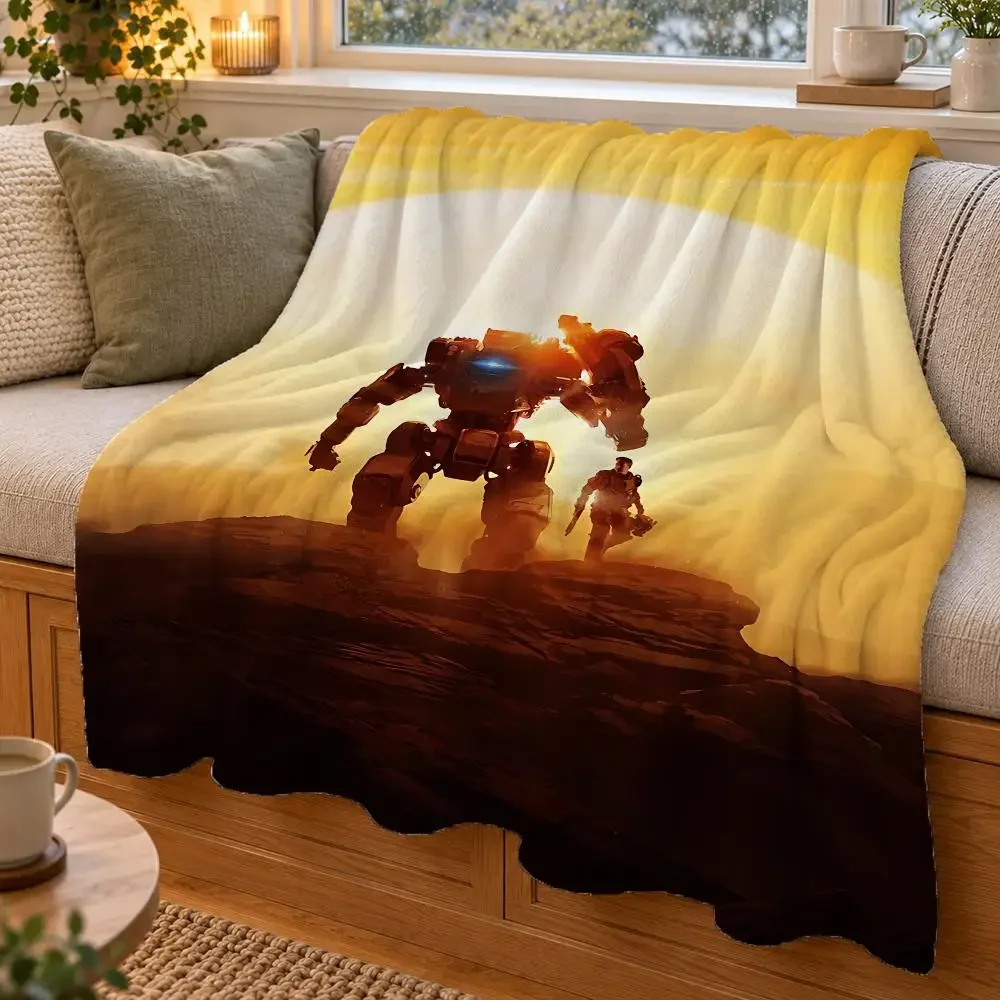 Game Titanfall 2 Throw Double Sided Flannel Throw Blanket Soft Warm Washable Home Decor