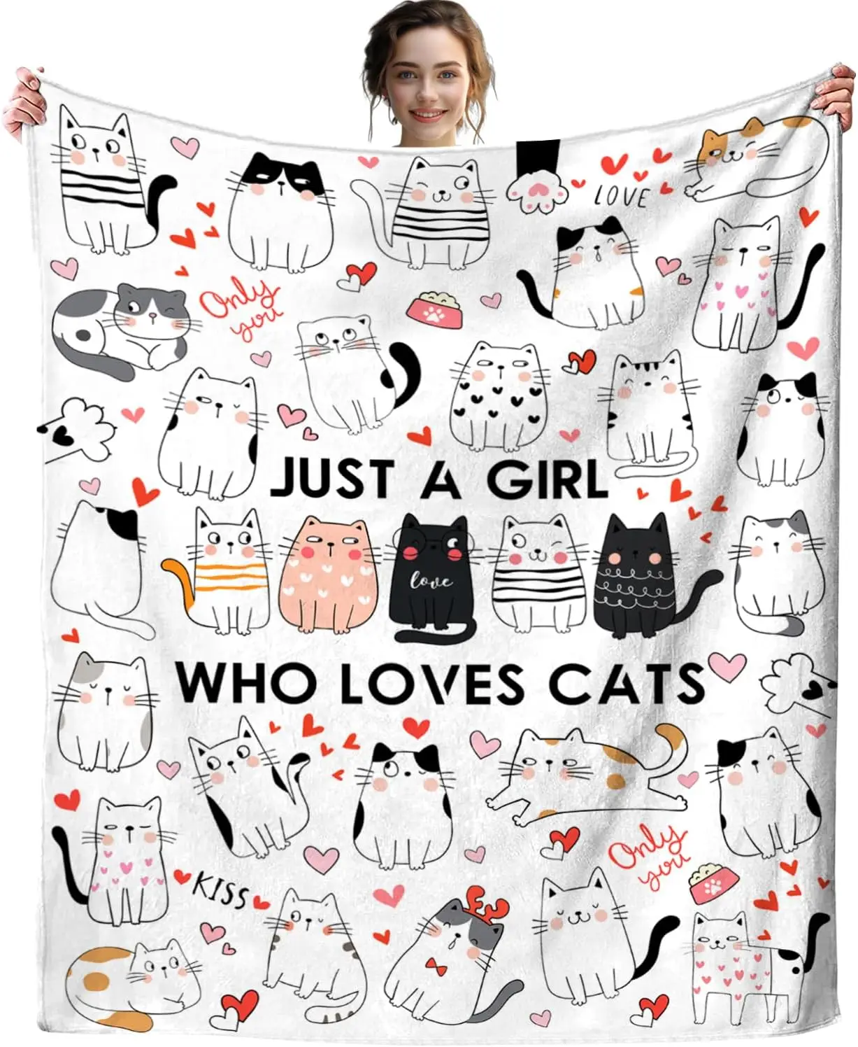 

Мягкое фланелевое одеяло с кошачьей тематикой — уютный декор для женщин, девочек, детей и взрослых, которые любят кошек