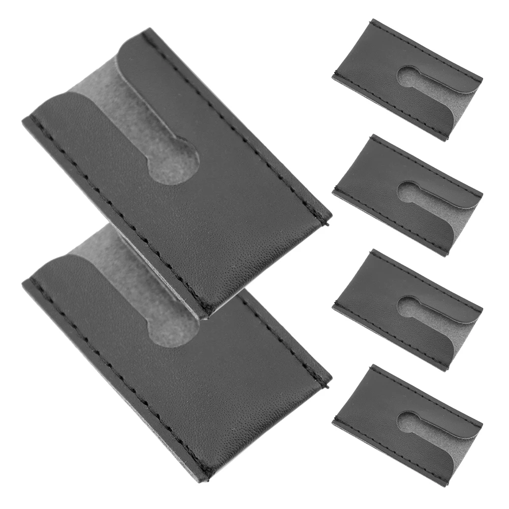 

6pcs Pu Razor Head Cover Travel Protector For Butterfly Double Edge Manual Shavers Men'S Grooming Compact Durable