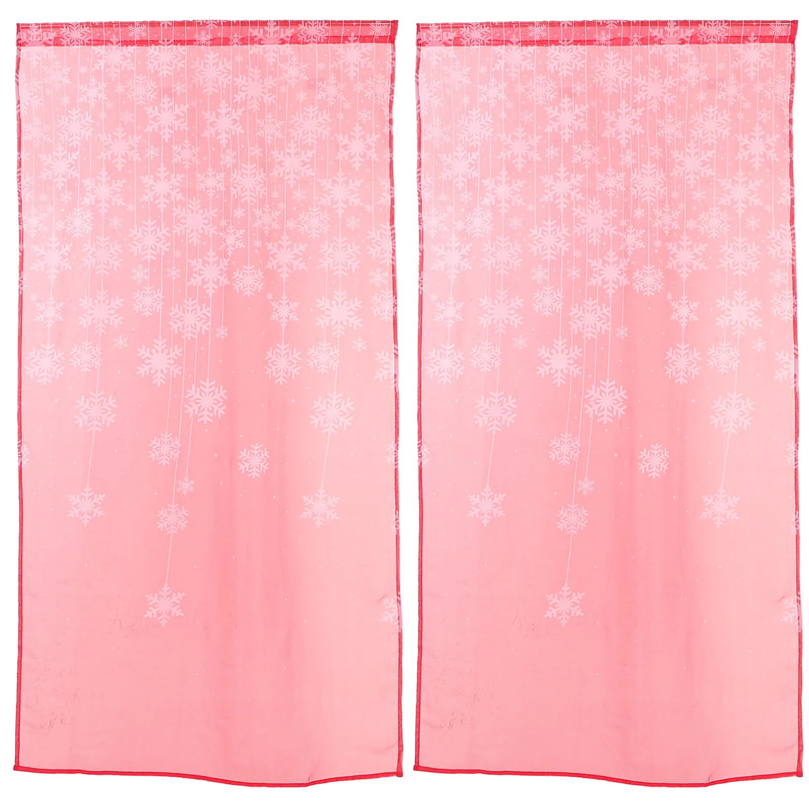 الأحمر ندفة الثلج عيد الميلاد شير الستار 2 لوحة عطلة الستارة الشتاء نافذة زينة المطبخ غرفة المعيشة عيد الميلاد Valavces