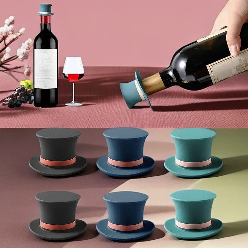 Silicone Wine Bottle Cork Stopper Plug Wine Bottle Sealer Cap Stopper Bar Kitchen Tool Vacuum Sealed Sealer Plug