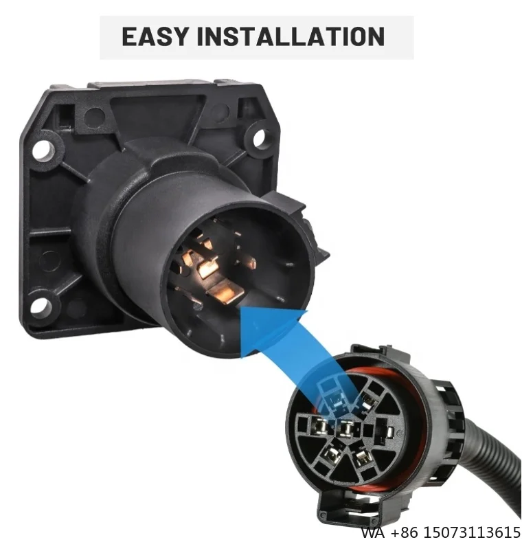 Dust Proof US 7-Way Trailer Socket with Mounting Bracket 7-Pin Connector for US Cars