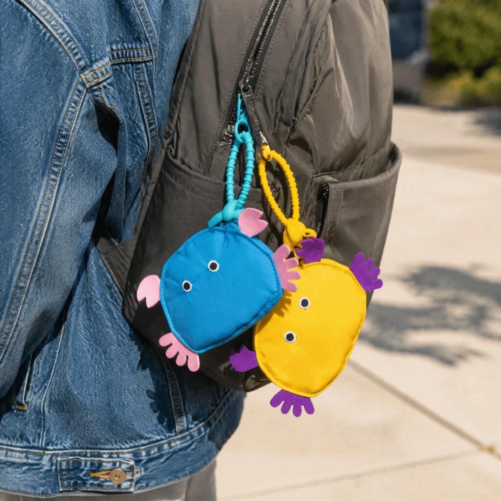 Soft Material Crab Shaped Storage Pouch Hanging Clasp Zipper Pouch Small Bag Charm Keychain Playful Appearance