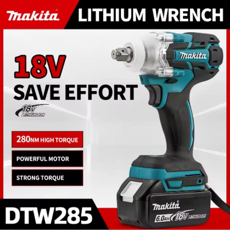 

Makita DTW285 Brushless Electric Impact Wrench Cordless 320N.M Torque 1/2' Wrench Power Tools Compatible without 18V Battery