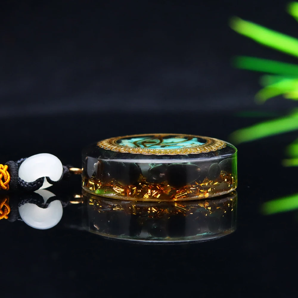 Orgonite Pendant Energy Natural Stone Necklace Jewelry Chakra Reiki Yoga Healing EMF Radiation Protection Resin Gifts Amulet