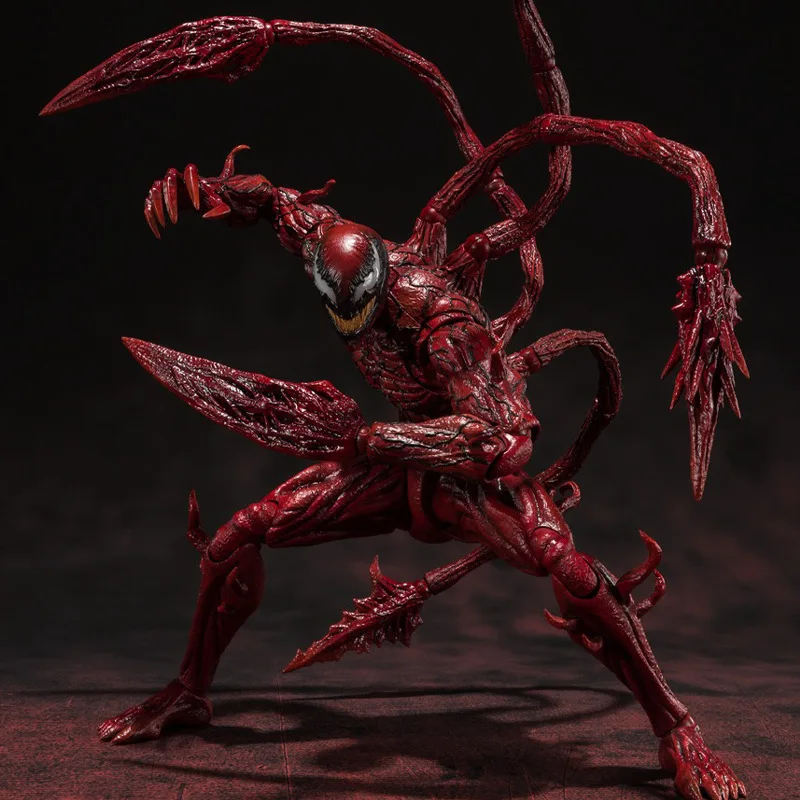 Limited SHF Marvel Movie Venom 2 Carnage Jointed Movable Doll Model Ornament High-quality Model Toy Collection Ornament Gift