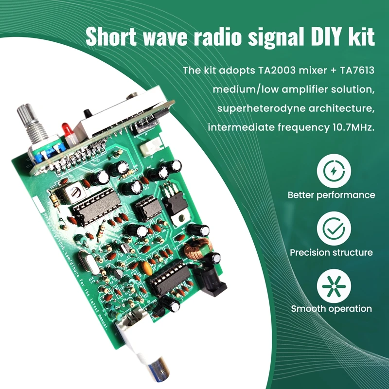 3-23Mhz AM Radio Shortwave Receiver Short Wave Broadcast Signal PLL Receive DIY Kit LED Digital Display Frequency