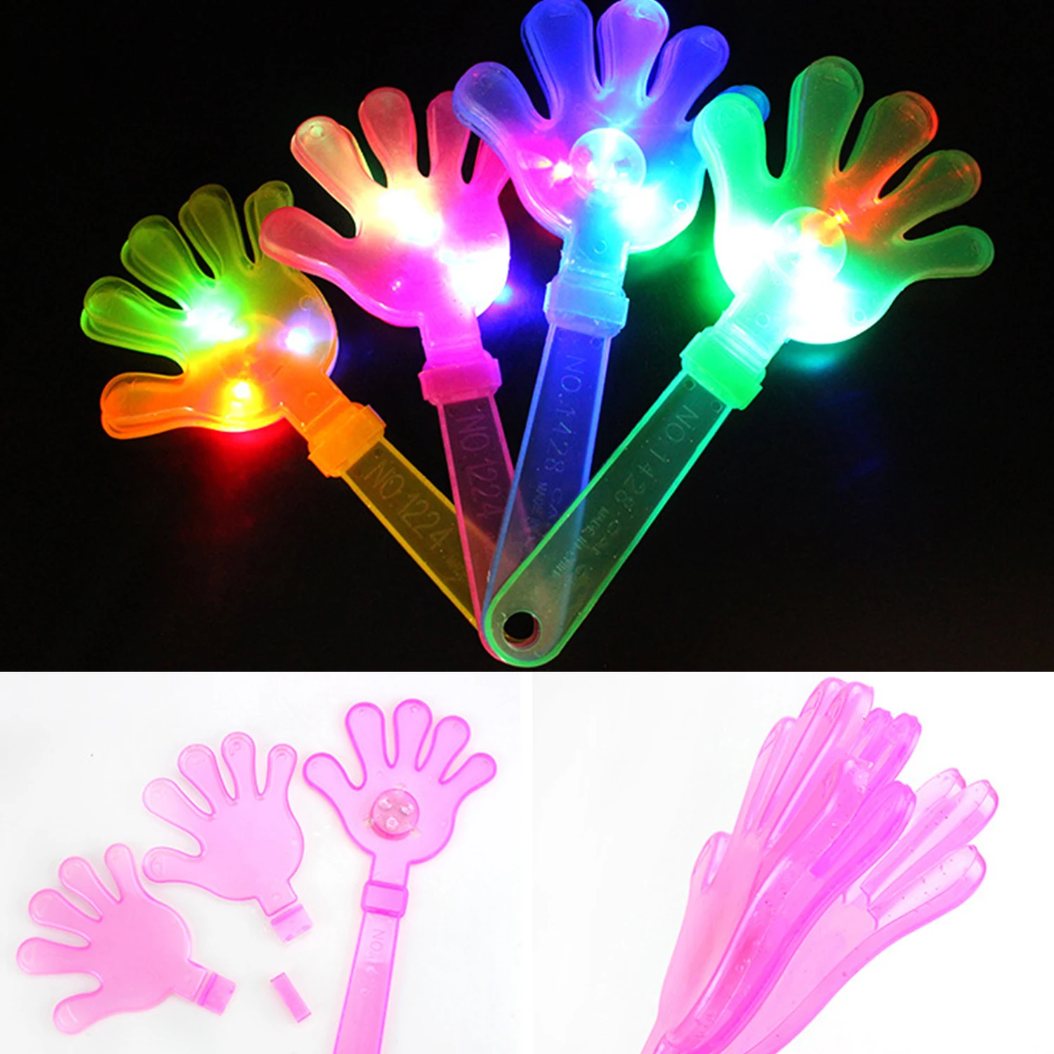 1pcs Hand Clappers Light up LED Clappers Noisemakers Loud Noise Maker Toy Clap Toy for Wedding Birthday Party Favors Supplies