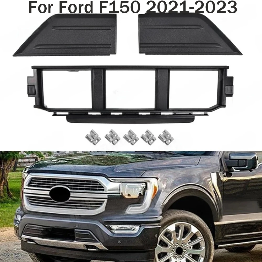 

1Set Quality Car Front Cover Lower Trim Panel Bumper Grill Gloss Black Grille ML3Z17B968BB For Ford F150 2021-2023 Auto Parts