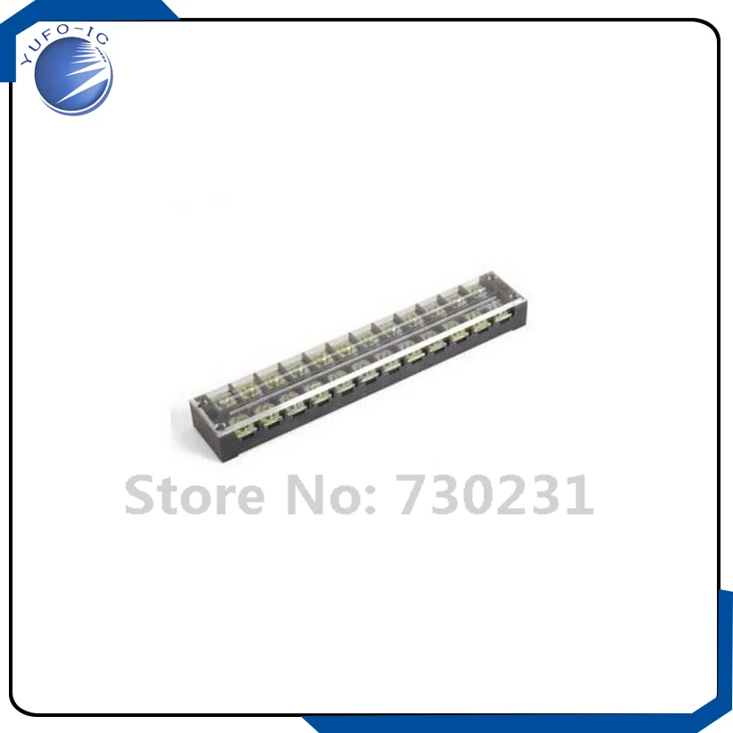 Free Shipping 1*TB-4512 600V 45A Double Rows Cover Guard 12 Position Screw Terminal Strip new