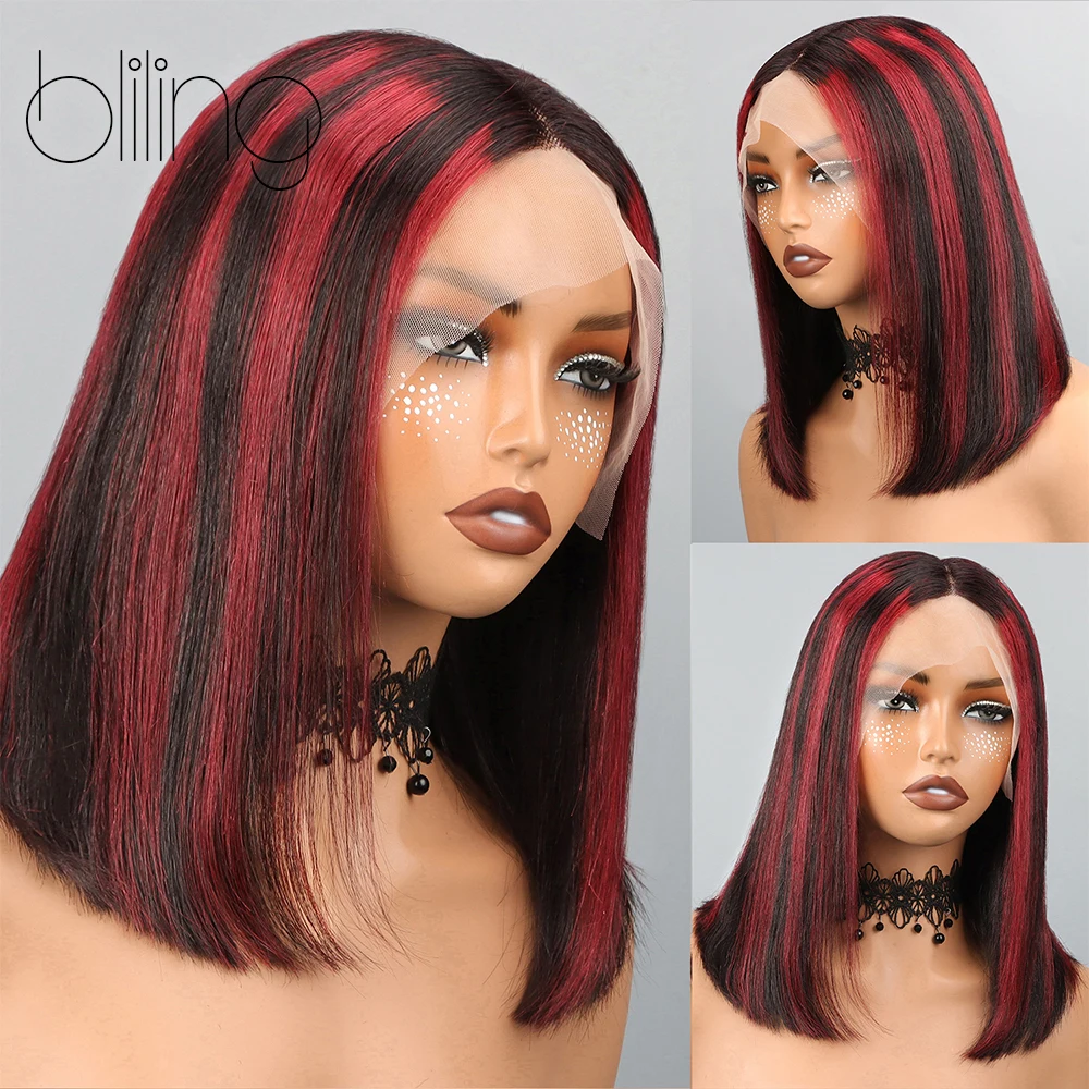 black-red-highlight-13x4x2-short-bob-straight-wig-100-human-hair-transparent-lace-p1b-99j-colored-bob-wig-human-hair-burgundy