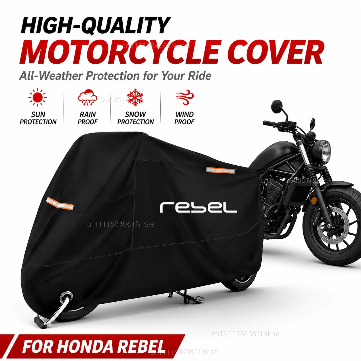 Motorcycle Cover Waterproof Outdoor All Season Dustproof UV Protective Moto Scooter Rain Cover For Honda Rebel 300 Rebel 500 CMX