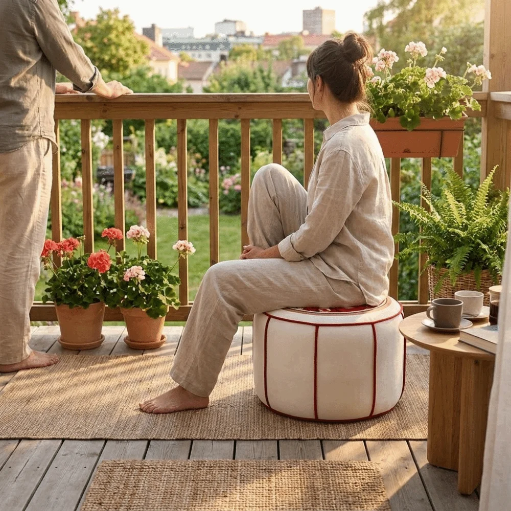 Low Stool Removable Sofa Stool Cover New Chinese Style Round Storage Leg Bench Unstuffed Large Capacity Toy Storage Bag Home Use