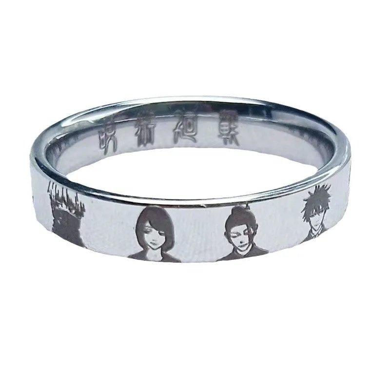 Jujutsu Kaisen Itadori Yuji التيتانيوم الصلب الدائري للرجال النساء الحد الأدنى خواتم الاصبع عادية غير يتلاشى حلقة قلادة هدايا جديد