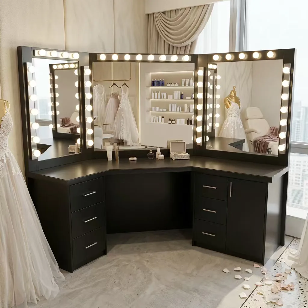 Ocean board studio special dressing table with light bulb wedding shop beauty salon dressing table