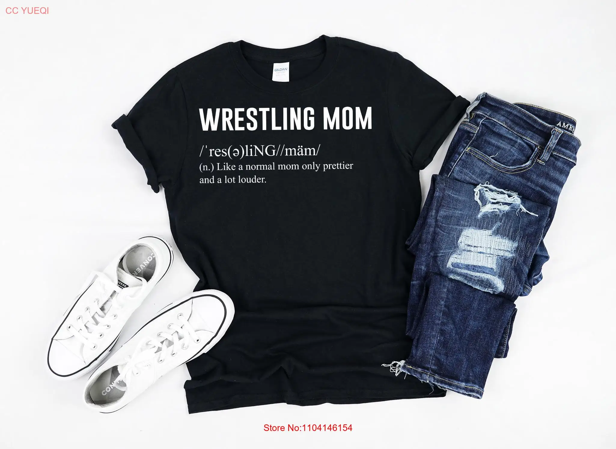 

Футболка Wrestling Mom Mama Wrestler с забавными длинными или короткими рукавами