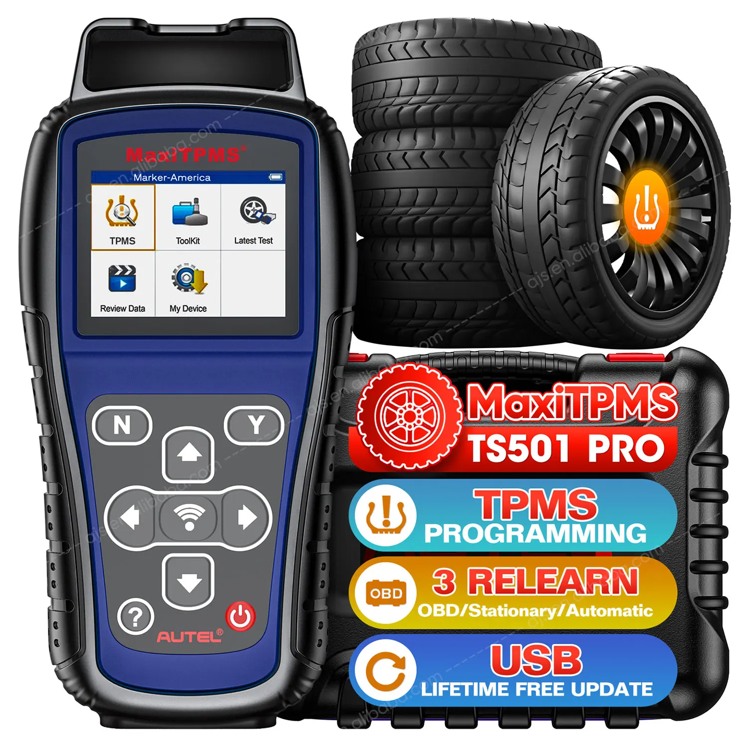 Autel MaxiTPMS TS501 PRO Car TPMS Programming Tool Vehicle MX Sensor Tire Pressure Monitoring System OBD2 Scanner Diagnostic