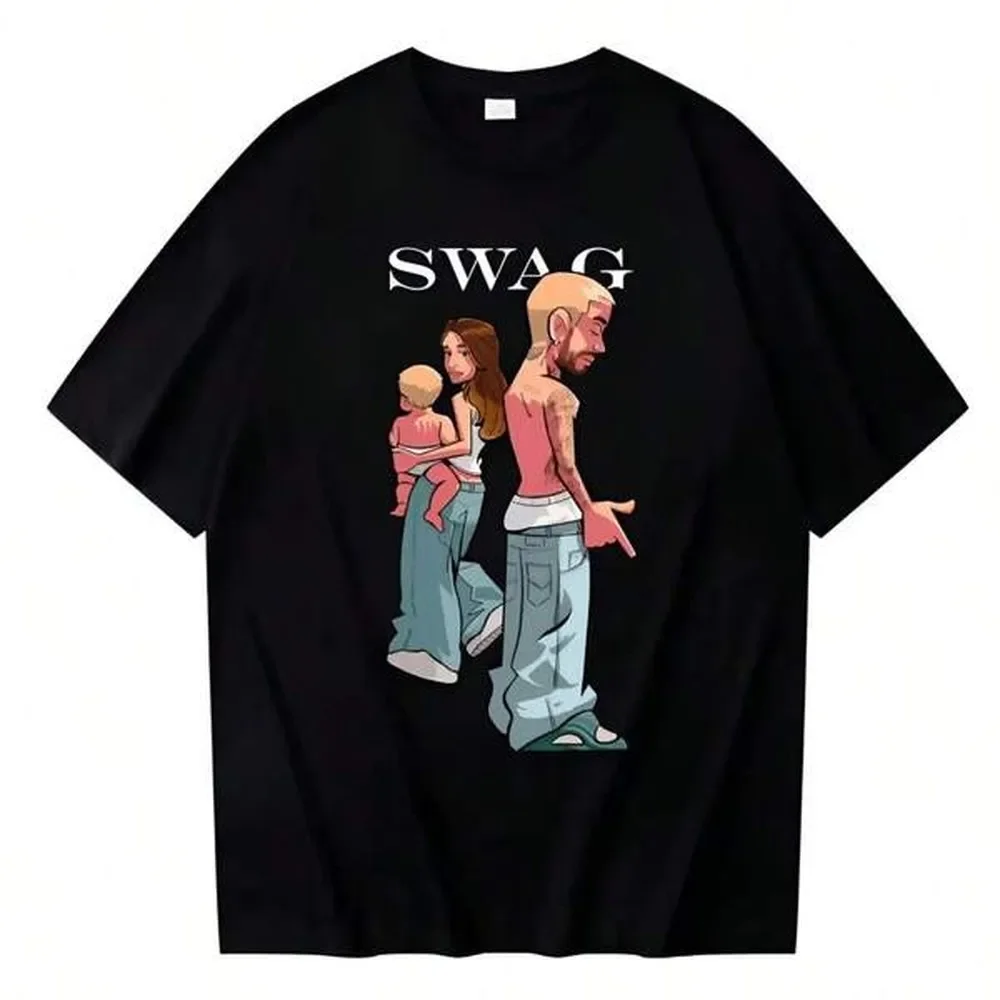 Justins Biebers SWAG 2025 Album T-Shirt Harajuku Men Women Funny Carton Cotton O-Neck Short Sleeve Summer Vintage Shirt