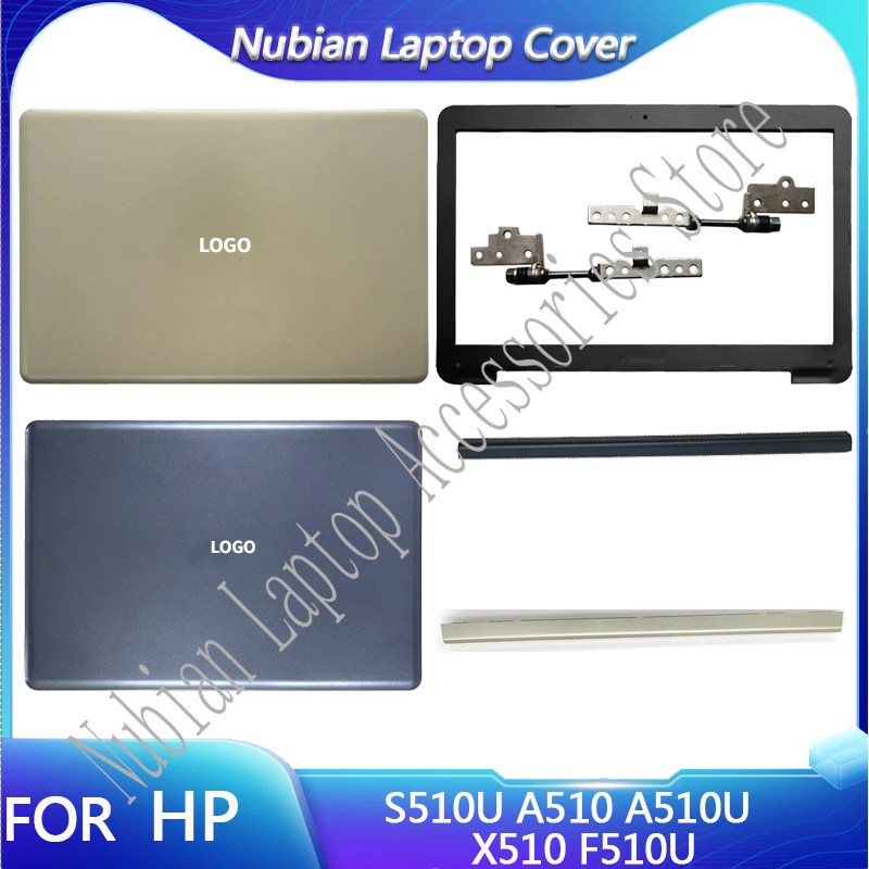 NEW Laptop Case For ASUS VivoBook S510U A510 A510U X510 F510U LCD Back Cover Front Bezel Hinges 15.6 Inch Top Case Plastic Gold