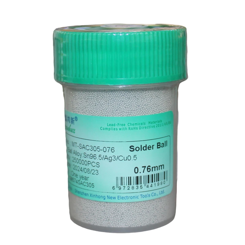 Bga Lead-Free Solder Beads 250,000 Pieces, Solder Balls 0.2 ~0.76Mm Tin Beads, Lead-Free Tin-Planted Sn96.5/Ag3/Cu0.5 [Full 25W