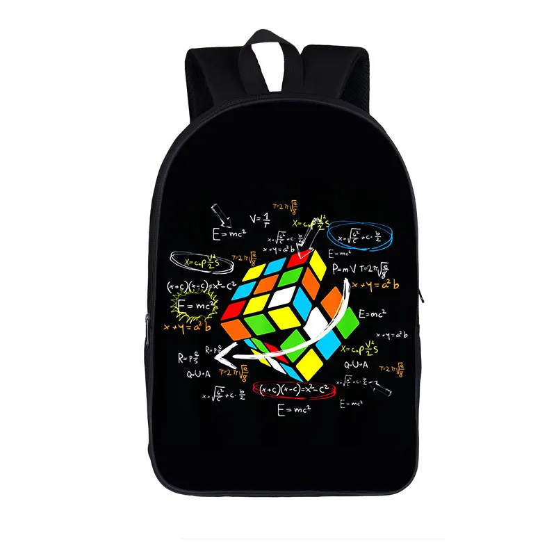 Geometria Matemática Magic Square Print Mochila para crianças, Mochilas escolares para adolescentes, Mochilas para laptop, Sacos de livros para estudantes, 16 polegadas