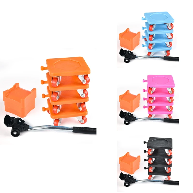 

AU05 -8Pcs Heavy Mover Rolling Home Tool With Wheel Moving Artifact Furniture Dolly Dollies Bearing Capacity 500Kg Durable