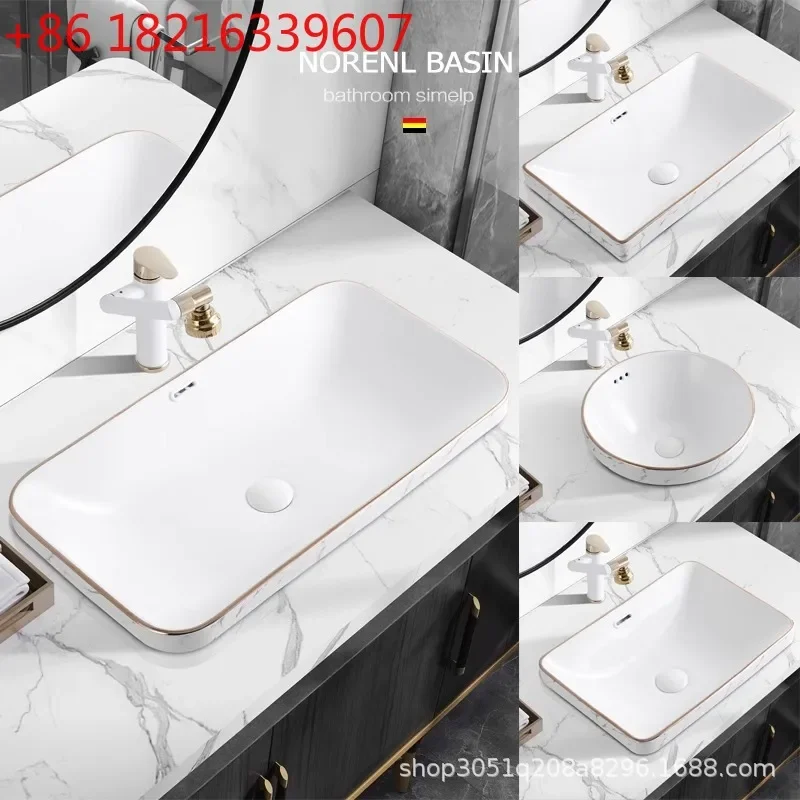 Semi-embedded Taichung basin, bathroom integrated wash basin, ceramic washbasin, single basin stone pattern