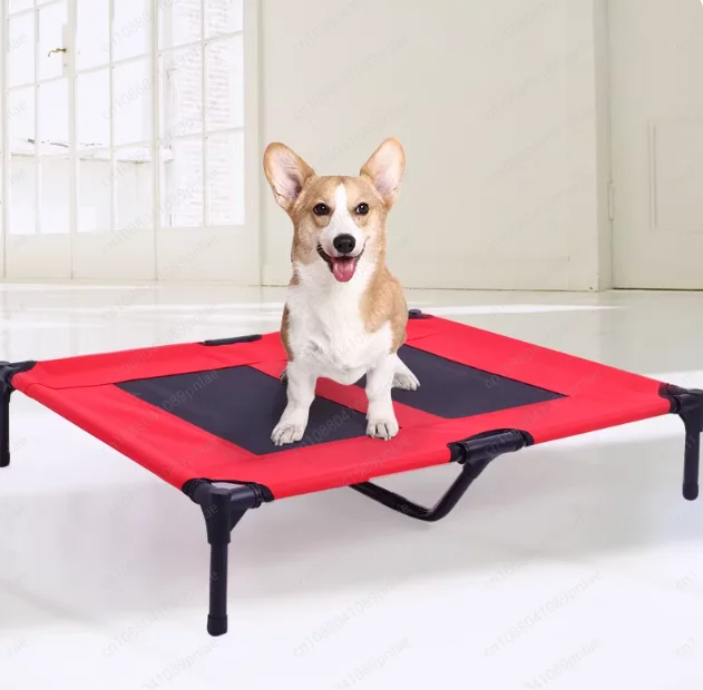 

Dog Bed Camp Bed Removable and Washable, Pet Teddy Golden Feather Nest, All-season Red Mesh