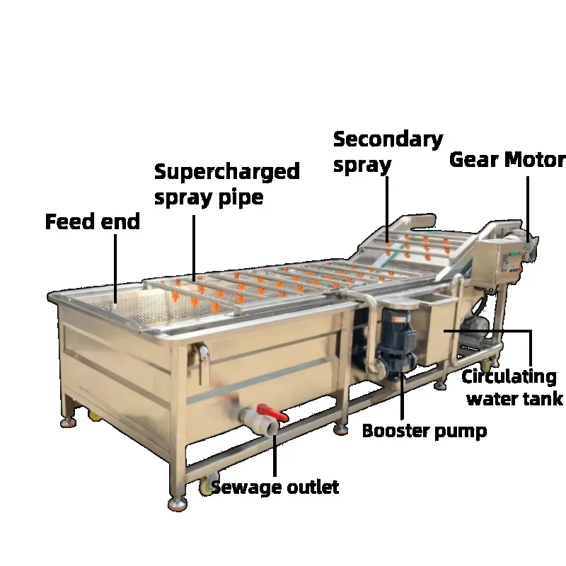 Automatic Seafood Washer for Small Fish Shellfish Oyster Shrimp Sea Cucumber Seaweed Cleaning Machine Line Custom