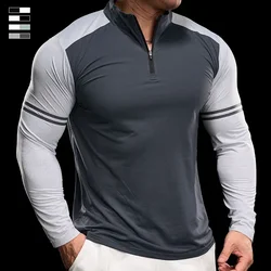 Men Running Fitness Top Gym High-elastic Soft Slim Quick-drying Breathable Autumn Winter Long-sleeved Jacket Training Clothes