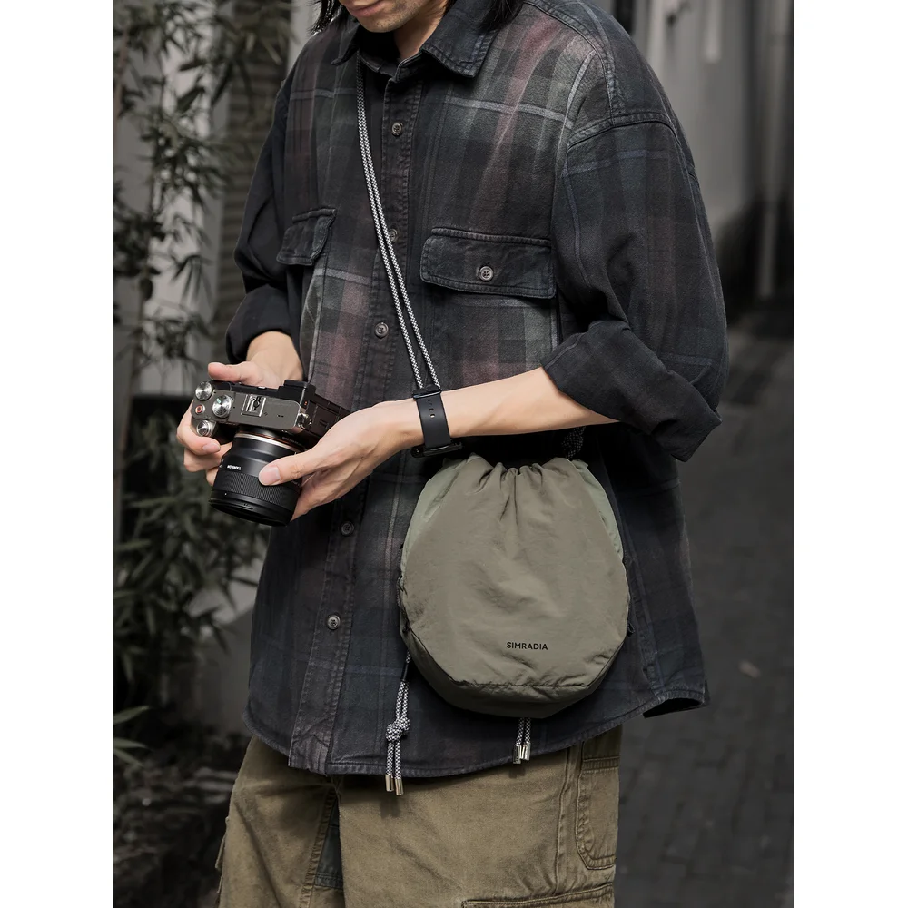 

2025 New DSLR camera backpack, camera bag, photography lens storage bag, mountaineering-style drawstring bag, casual single-shou