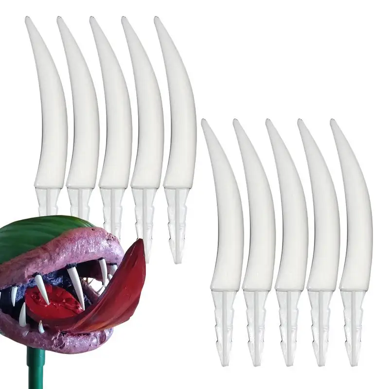 Pumpkin Lantern Fake Teeth 10pcs Halloween Reusable Fake Teeth Decor Realistic Fangs Household Seasonal Decors For Festive - Image 4