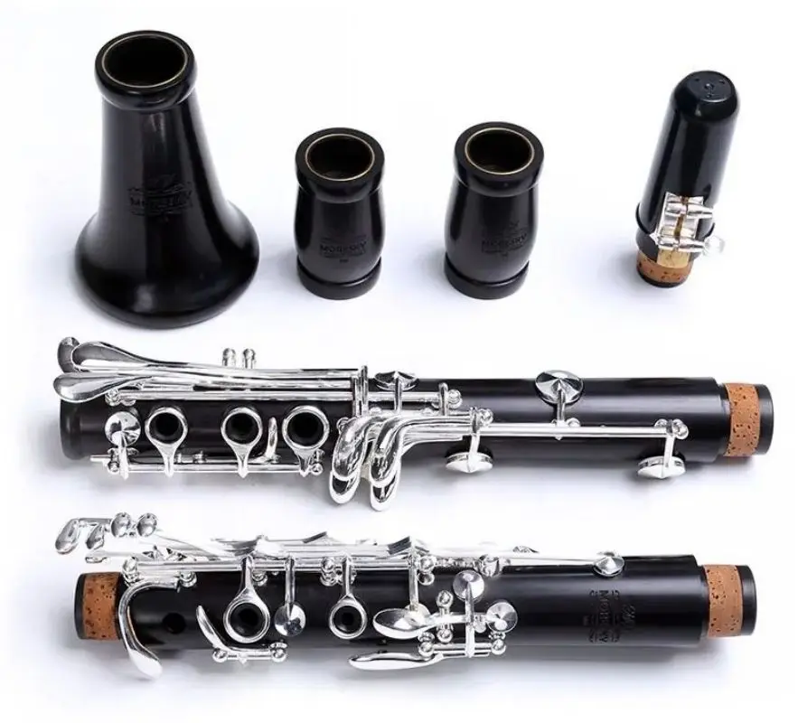 

MORESKY Professional Ebony Clarinet Bb tone 17/18 Keys Silver plated Grenadilla Solid wood Sib Klarnet M9