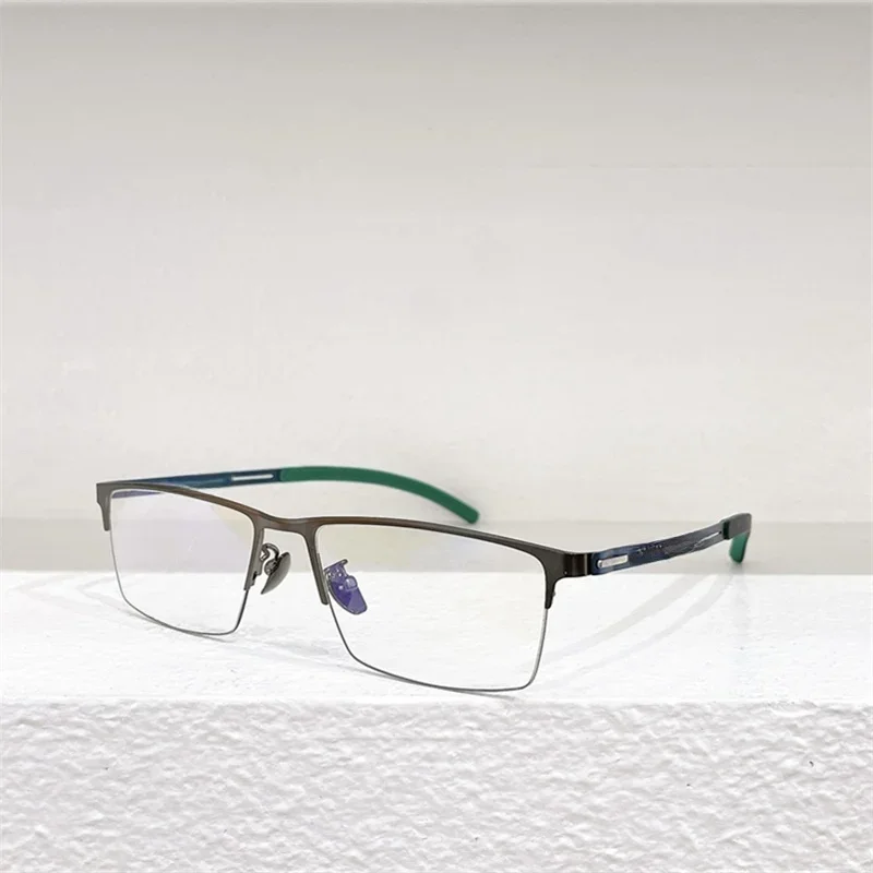 

Ultralight pure titanium Rectangle eyeglass frame P8246 Fashion Half Frame style for women men original quality