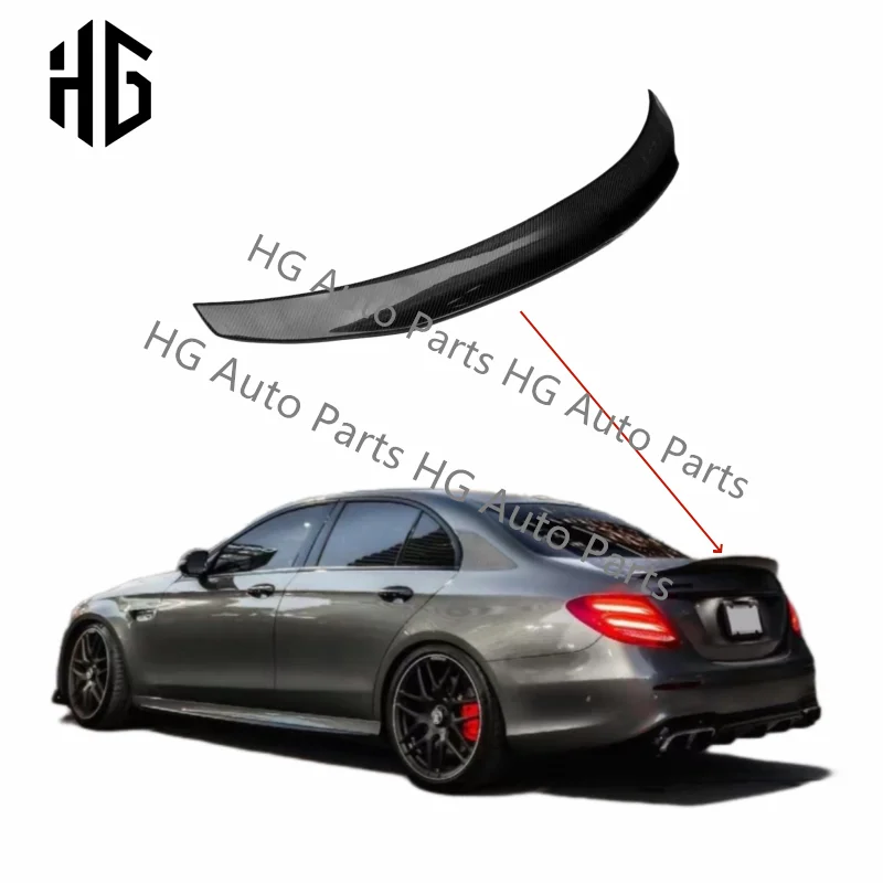 

Automotive Real Carbon Fiber Rear Trunk Spoiler Boot Duck Wings For Mercedes Benz E Class W213 Sedan PSM Style Rear Wing Spoiler