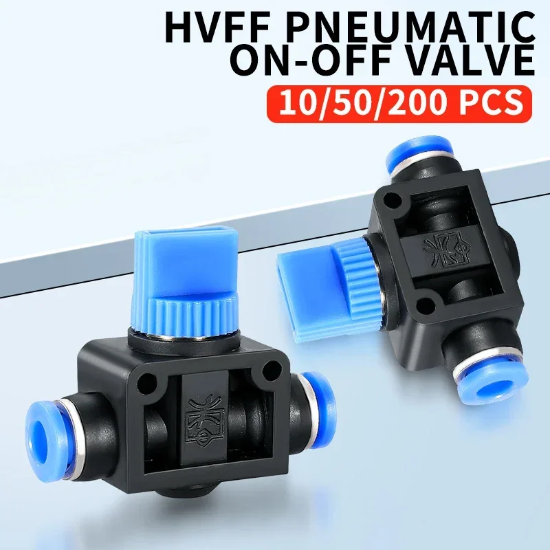 

HVFF Air hand valve 4mm 6mm 8mm 10mm 12mm Pneumatic Push In Quick Joint Connector To Turn Switch Manual Plastic Controller